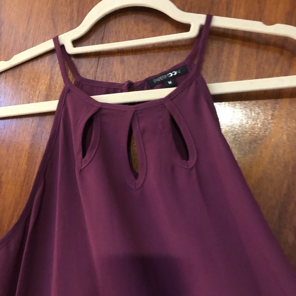 PAPERMOON Women’s Cutout Tank Top Deep Purple Lightweight Size M - Picture 5 of 8